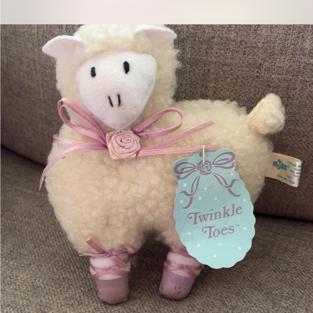 🚨$4 flash sale ❤️
 Twinkle Toes Plush Sheep with Pink Accents